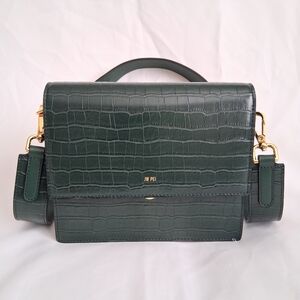 JW PEI Green Croc-Embossed Women's Crossbody Bag